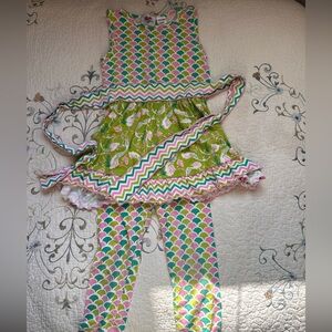 Pastel mermaid ensemble by Ann Loren. Two piece. Size 6 girls